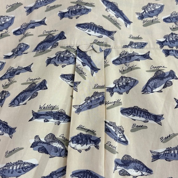 Columbia Sportswear Company Men's XL Fish Print Long Sleeve Button Up Shirt - Picture 7 of 10